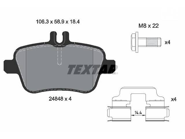 2484801 TEXTAR Гальмівні колодки до дисків