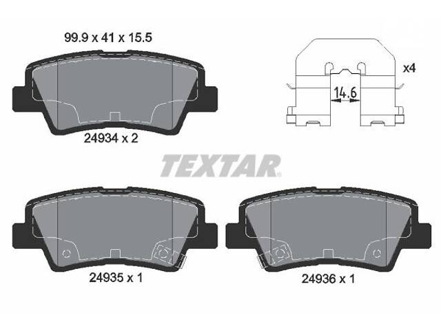 2493401 TEXTAR Гальмівні колодки до дисків