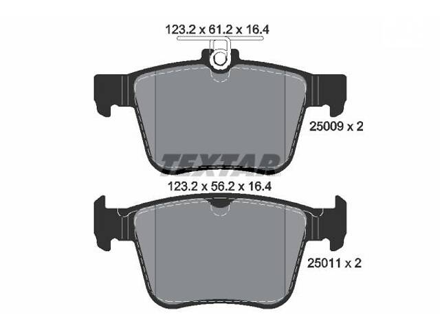 Комплект гальмівних накладок, дискове гальмоTEXTAR2500901