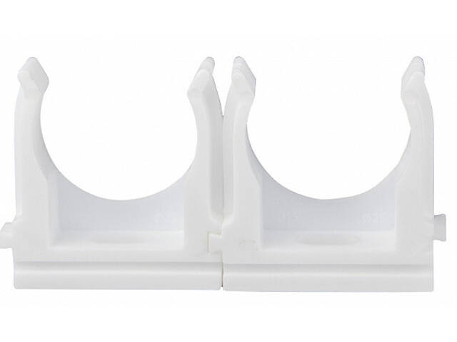 ⌀25мм тримач-кліпса з фіксатором, під дюбель, білий поліпропілен (25шт) [6673] АСКО - Фото 2