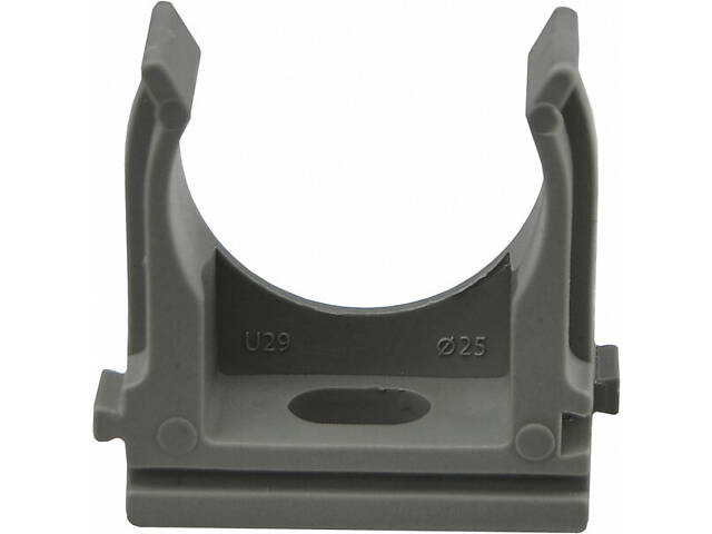 ⌀25мм тримач-кліпса з фіксатором, під дюбель, сірий поліпропілен (25шт) [3113] АСКО - Фото 3