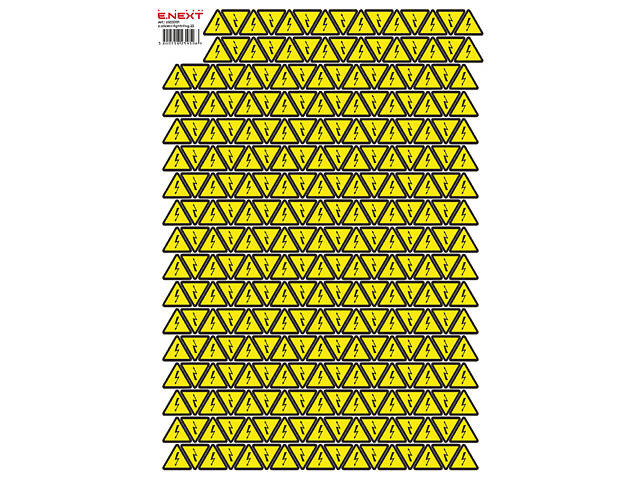 25x25x25мм Самоклеющаяся этикетка знак 'Молния' желтый (на листе 248шт) [s053301] E.NEXT - Фото 2