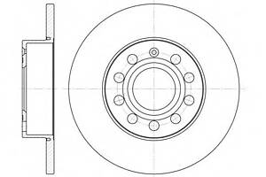 (260mm) Диск гальмівний зад. Skoda Octavia 04-/Caddy 04-/Golf 03-/Jetta 05-/Touran 03-