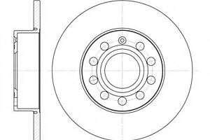 (260mm) Диск тормозной зад. Skoda Octavia 04-/Caddy 04-/Golf 03-/Jetta 05-/Touran 03-