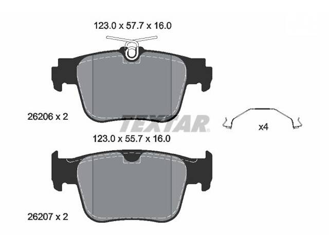 2620601 TEXTAR Гальмівні колодки до дисків