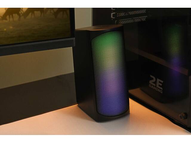 2E Акустична система PCS231 RGB Matrix, 2.0, USB, Black - Фото 4