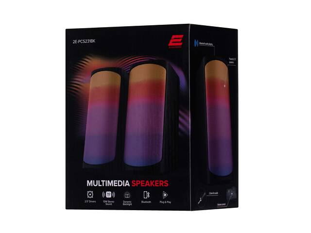 2E Акустична система PCS231 RGB Matrix, 2.0, USB, Black - Фото 10