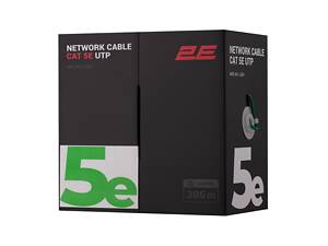 2E Кабель CAT 5e, U-UTP, 305м, AWG 24/1, LSZH, зеленый