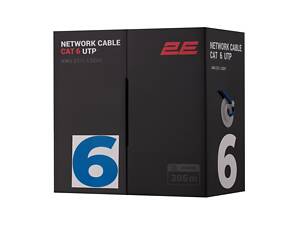 2E Кабель CAT 6, U-UTP, 305м, AWG 23/1, LSZH-1, синий