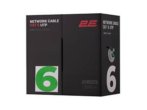 2E Кабель CAT 6, U-UTP, 305м, AWG 23/1, LSZH-1, зеленый