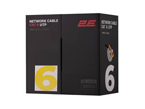 2E Кабель CAT 6, U-UTP, 305м, AWG 23/1, LSZH-1, желтый