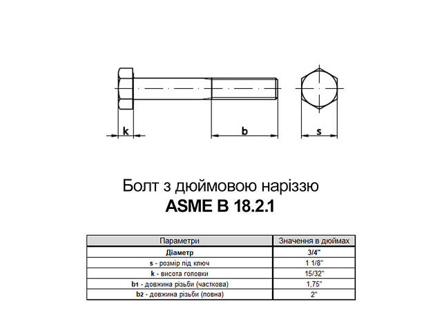 3/4'-10x6' різьба UNC сталь Gr8 цинк жовтий болт дюймовий під ключ 1 1/8' ASME B18.2.1 [I5N60I5N619153081C] Metalvis - Фото 2