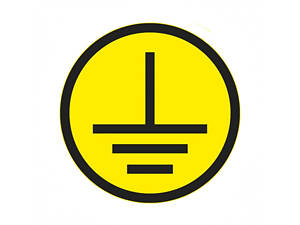 30x30x30мм Самоклеющаяся этикетка знак 'Заземление' желтый (на листе 90шт) [s053307] E.NEXT