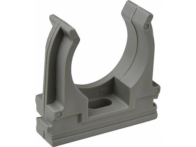 ⌀32мм тримач-кліпса з фіксатором, під дюбель, сірий поліпропілен (25шт) [2417] АСКО - Фото 1