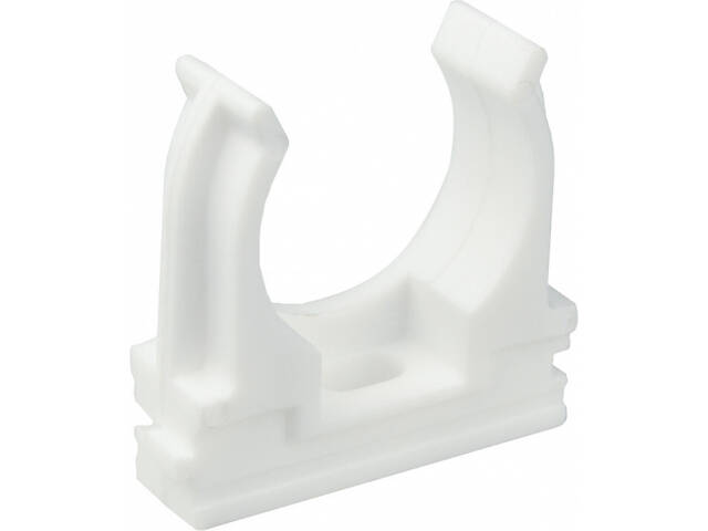 ⌀32мм тримач-кліпса з фіксатором, під дюбель, білий поліпропілен (25шт) [6676] АСКО - Фото 1