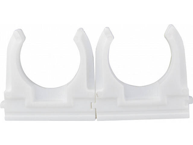 ⌀32мм тримач-кліпса з фіксатором, під дюбель, білий поліпропілен (25шт) [6676] АСКО - Фото 2