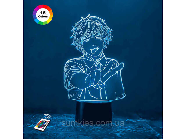 3D нічник 'Денджі' (ВОЛІЧНЕ ЗОБРАЖЕННЯ)+ мережевий адаптер + батарейки (3ААА) 3DTOYSLAMP - Фото 1