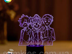 3D-нічник 'Емма, Норман,Рей' (УВАЧНЕ ЗОБРАЖЕННЯ) +пульт ДК + мережевий адаптер + батарейки (3ААА) 3DTOYSLAMP