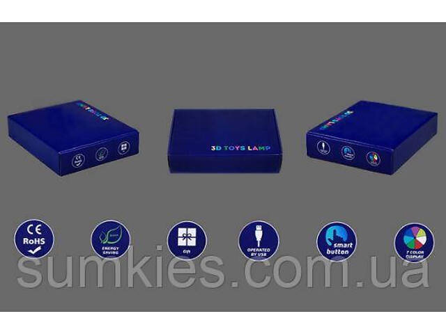 3D нічник 'Наруто' (ВОЛІЧНЕ ЗОБРАЖЕННЯ) + пульт ДК + мережевий адаптер + батарейки (3ААА) 3DTOYSLAMP - Фото 3