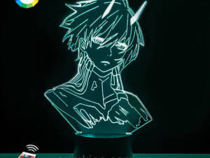 3D нічник 'Юто' (ВЧЕННЕ ЗОБРАЖЕННЯ)+ пульт ДК + мережевий адаптер + батарейки (3ААА) 3DTOYSLAMP