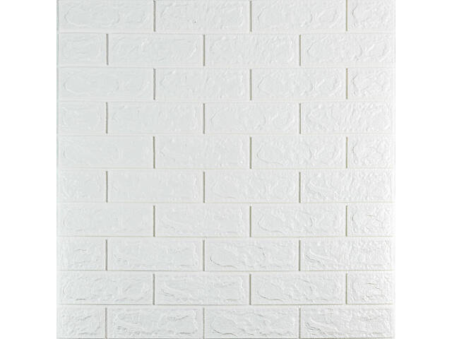 3D панель самоклеюча 690х780х5мм цегла Білий (001-5) SW-00000029 - Фото 1