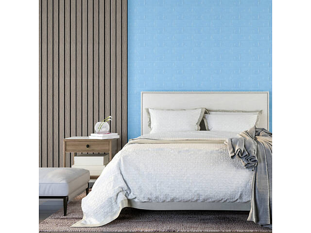 3D панель самоклеюча 700х770х5мм цегла Блакитна (005-5) SW-00000297 - Фото 5