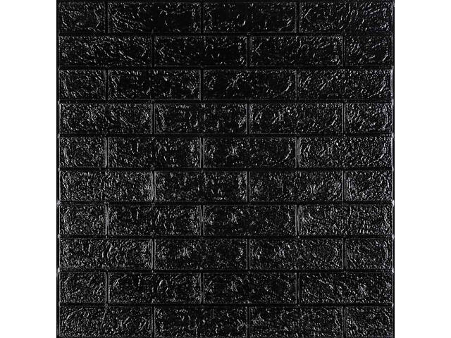 3D панель самоклеюча 700х770х5мм цегла Чорний (019-5) SW-00000151 - Фото 1