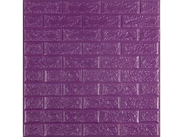3D панель самоклеюча 700х770х5мм цегла Фіолетова (016-5) SW-00000150 - Фото 1