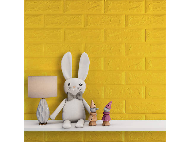 3D панель самоклеюча 700х770х5мм цегла Жовтий (010-5) SW-00000146 - Фото 5