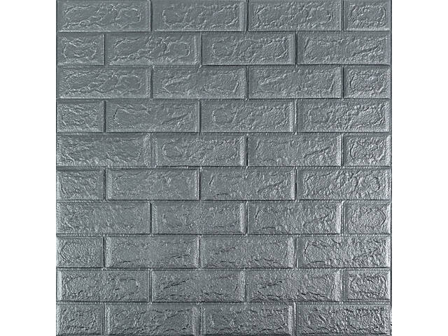 3D панель самоклеюча 700х770х5мм цегла Срібло (017-5) SW-00000038 - Фото 1