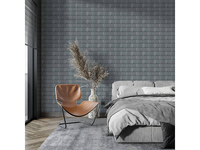 3D панель самоклеюча 700х770х5мм цегла Срібло (017-5) SW-00000038 - Фото 5