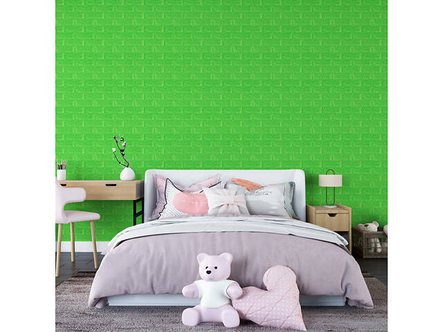 3D панель самоклеюча 700х770х5мм цегла Зелений (013-5) SW-00000149 - Фото 5