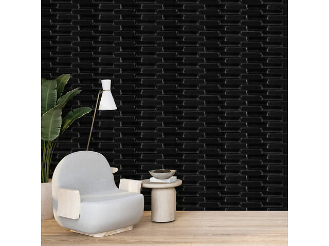 3D панель самоклеюча кладка 700х770х7мм Чорна (038) SW-00000303 - Фото 5