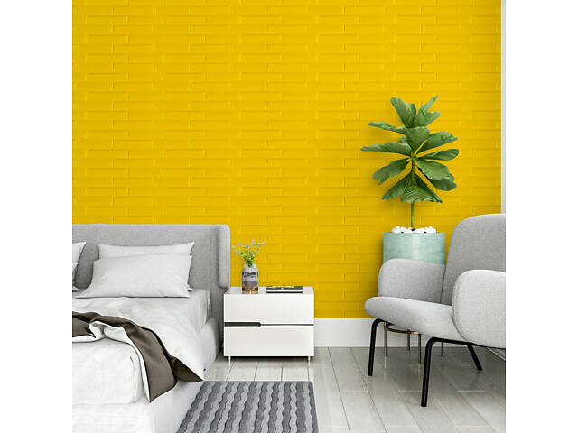 3D панель самоклеюча кладка 700х770х7мм Жовта (037) SW-00000302 - Фото 5