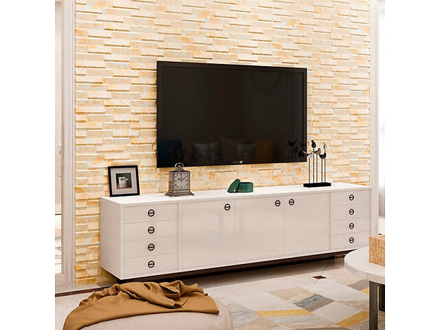 3D панель самоклеюча кладка 700х770х7мм Жовто-біла (039) SW-00000563 - Фото 5