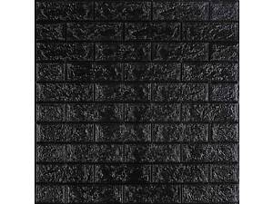 3D панель самоклеюча цегла Чорна 700х770х3мм (019-3) SW-00000584