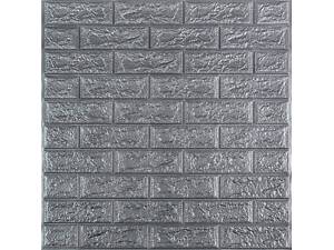 3D панель самоклеюча цегла Срібло 700х770х5мм (017-5) SW-00000038