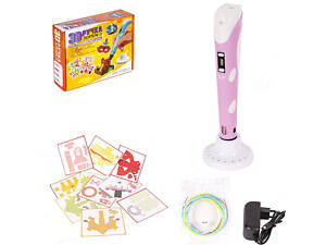 3D Ручка (3DPEN-3) - 3 NEW с трафаретами DX008 Розовый