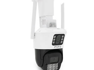 4+4Мп Wi-Fi/LAN видеокамера с двумя объективами уличная SD/карта PP-IPC34D4MP20 PTZ 2.8mm ICSee