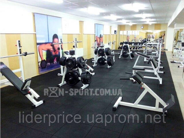 4 кв. метра, 20 мм товщина. Набір гумового покриття для домашнього спортзалу - Фото 1