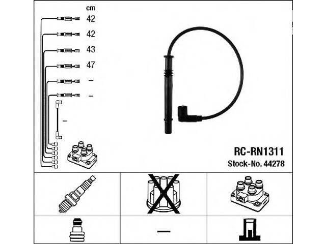 44278 Комплект ізольованих проводів для свічок запалення RC-RN1311