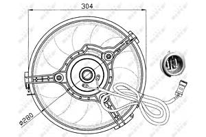47023 NRF Вентилятор охолод. двигуна AUDI A4 3/96-