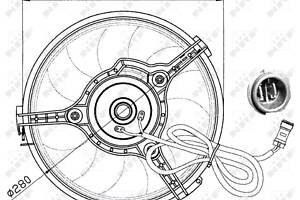 47023 NRF Вентилятор охолод. двигуна AUDI A4 3/96-