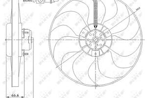 47204 NRF Вентилятор радиатора VW Bora,Golf 98- Audi A3 96-