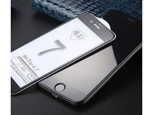 4D защитное стекло для iPhone 7 / 8 / SE - Black - Фото 2