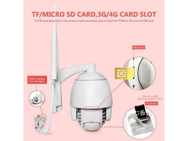 4G камера відеоспостереження з СІМ картою поворотна PTZ c 5X зумом Baovision 4G50M24AS, 5 мегапікселів, вулична, 3G - Фото 5