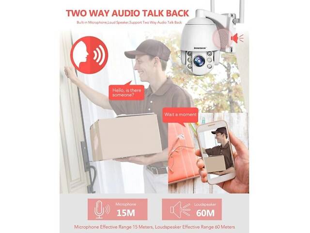 4G камера відеоспостереження з СІМ картою поворотна PTZ c 5X зумом Baovision 4G50M24AS, 5 мегапікселів, вулична, 3G - Фото 6