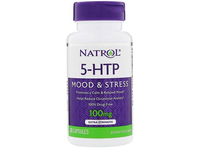 5-гідроксі L-триптофан (5-НТР) Natrol 100 мг 30 кап. (3320) - Фото 1 5-гідроксі L-триптофан (5-НТР) Natrol 100 мг 30 кап. (3320) - Фото 1