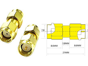 50 шт - Переходники для FPV и радиооборудования (SMA M - RP-SMA M прямой)