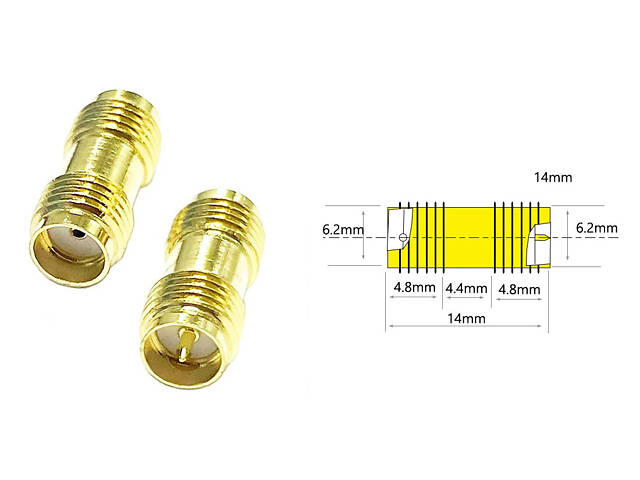 50 шт - Переходники для FPV и радиооборудования (SMA F - RP-SMA F прямой) - Фото 1